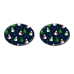 Snowman Pattern Cufflinks (oval) by Valentinaart