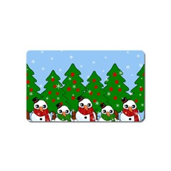 Kawaii Snowman Magnet (name Card) by Valentinaart