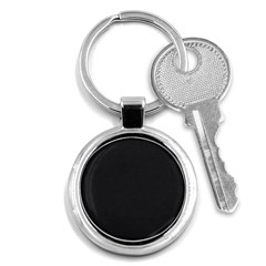 Simulated Black Carbon Fiber Steel Key Chains (round)  by PodArtist