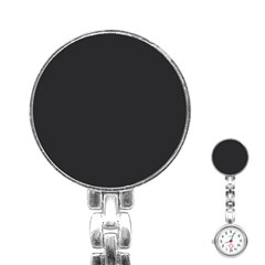 Simulated Black Carbon Fiber Steel Stainless Steel Nurses Watch by PodArtist