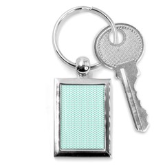 Tiffany Aqua Blue Lipstick Kisses On White Key Chains (rectangle)  by PodArtist