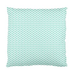 Tiffany Aqua Blue Lipstick Kisses On White Standard Cushion Case (one Side) by PodArtist