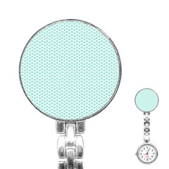 Tiffany Aqua Blue Lipstick Kisses On White Stainless Steel Nurses Watch by PodArtist