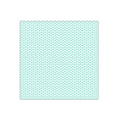 Tiffany Aqua Blue Lipstick Kisses On White Satin Bandana Scarf by PodArtist