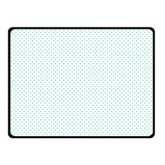 Tiffany Aqua Blue Candy Polkadot Hearts On White Fleece Blanket (small) by PodArtist