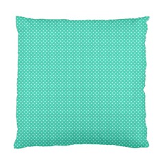 White Polkadot Hearts On Tiffany Aqua Blue  Standard Cushion Case (one Side) by PodArtist