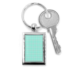 Tiffany Aqua Blue Candy Hearts On White Key Chains (rectangle)  by PodArtist