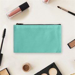 Tiffany Aqua Blue Puffy Quilted Pattern Cosmetic Bag (small)  by PodArtist