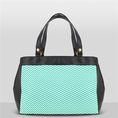 Tiffany Aqua Blue Chevron Zig Zag Office Handbags (2 Sides)  by PodArtist