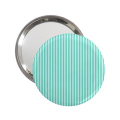 Classy Tiffany Aqua Blue Sailor Stripes 2 25  Handbag Mirrors by PodArtist