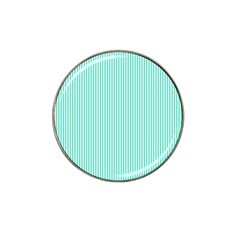 Classy Tiffany Aqua Blue Sailor Stripes Hat Clip Ball Marker (10 Pack) by PodArtist