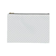 Bright White Stitched And Quilted Pattern Cosmetic Bag (large)  by PodArtist