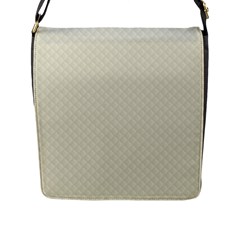 Rich Cream Stitched And Quilted Pattern Flap Messenger Bag (l)  by PodArtist