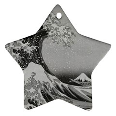 Black And White Japanese Great Wave Off Kanagawa By Hokusai Star Ornament (two Sides) by PodArtist