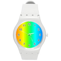 Pattern Round Plastic Sport Watch (m) by gasi