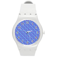 Pattern Round Plastic Sport Watch (m) by gasi