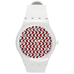 Pattern Round Plastic Sport Watch (m) by gasi