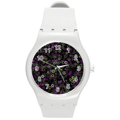 Pattern Round Plastic Sport Watch (m) by gasi