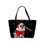 Pug Xmas Shoulder Handbags Front