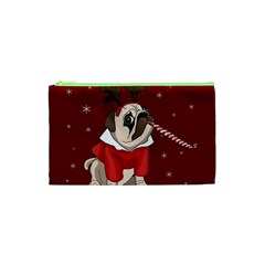 Pug Xmas Cosmetic Bag (xs) by Valentinaart