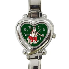 Pug Xmas Heart Italian Charm Watch by Valentinaart