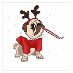 Pug Xmas Large Satin Scarf (square) by Valentinaart