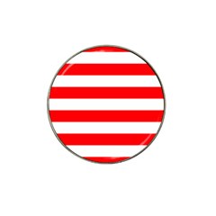 Christmas Red And White Cabana Stripes Hat Clip Ball Marker by PodArtist