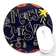 Chalk Chalkboard Board Frame Round Mousepads by Celenk