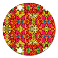 Abstract Background Pattern Doodle Magnet 5  (round) by Celenk