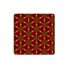 Textured Background Christmas Pattern Square Magnet by Celenk