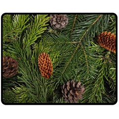 Branch Christmas Cone Evergreen Double Sided Fleece Blanket (medium)  by Celenk