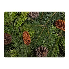 Branch Christmas Cone Evergreen Double Sided Flano Blanket (mini)  by Celenk