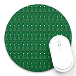 Christmas Tree Pattern Design Round Mousepads Front