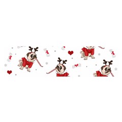 Pug Xmas Pattern Satin Scarf (oblong) by Valentinaart