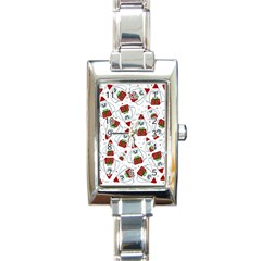 Yeti Xmas Pattern Rectangle Italian Charm Watch by Valentinaart