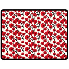 Red Flowers Fleece Blanket (large)  by allthingseveryone