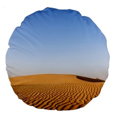 Desert Dunes With Blue Sky Large 18  Premium Round Cushions by Ucco