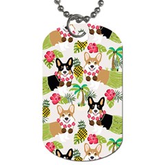 Hula Corgis Fabric Dog Tag (one Side) by Celenk