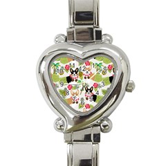 Hula Corgis Fabric Heart Italian Charm Watch by Celenk