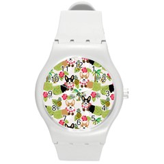 Hula Corgis Fabric Round Plastic Sport Watch (m) by Celenk