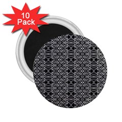 Black And White Ethnic Pattern 2 25  Magnets (10 Pack)  by dflcprints