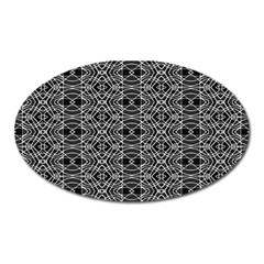 Black And White Ethnic Pattern Oval Magnet by dflcprints