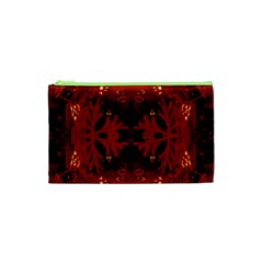 Red Abstract Cosmetic Bag (xs) by Celenk