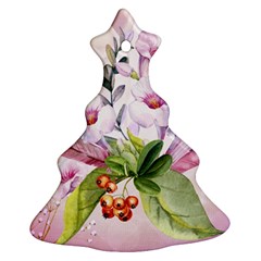 Wonderful Flowers, Soft Colors, Watercolor Christmas Tree Ornament (two Sides) by FantasyWorld7