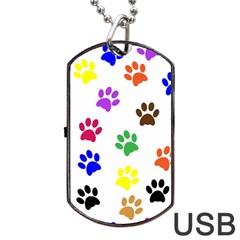 Pawprints Paw Prints Paw Animal Dog Tag Usb Flash (two Sides) by Celenk