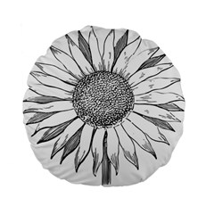 Sunflower Flower Line Art Summer Standard 15  Premium Flano Round Cushions by Celenk
