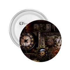 Steampunk, Wonderful Clockwork With Gears 2 25  Buttons by FantasyWorld7