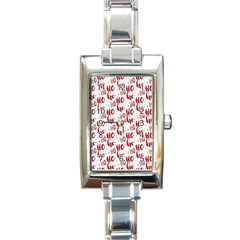 Ho Ho Ho Santaclaus Christmas Cheer Rectangle Italian Charm Watch by patternstudio