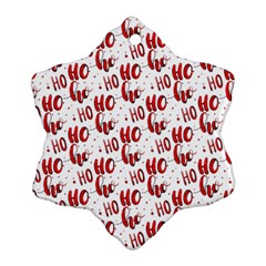 Ho Ho Ho Santaclaus Christmas Cheer Ornament (snowflake) by patternstudio