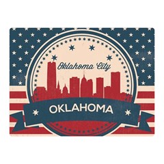 Oklahoma City Retro Skyline Double Sided Flano Blanket (mini)  by Bigfootshirtshop